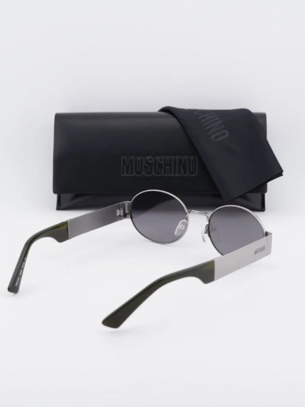 Moschino MOS185/S 06LB UE Oval Sunglasses - Ruthenium / Mirror